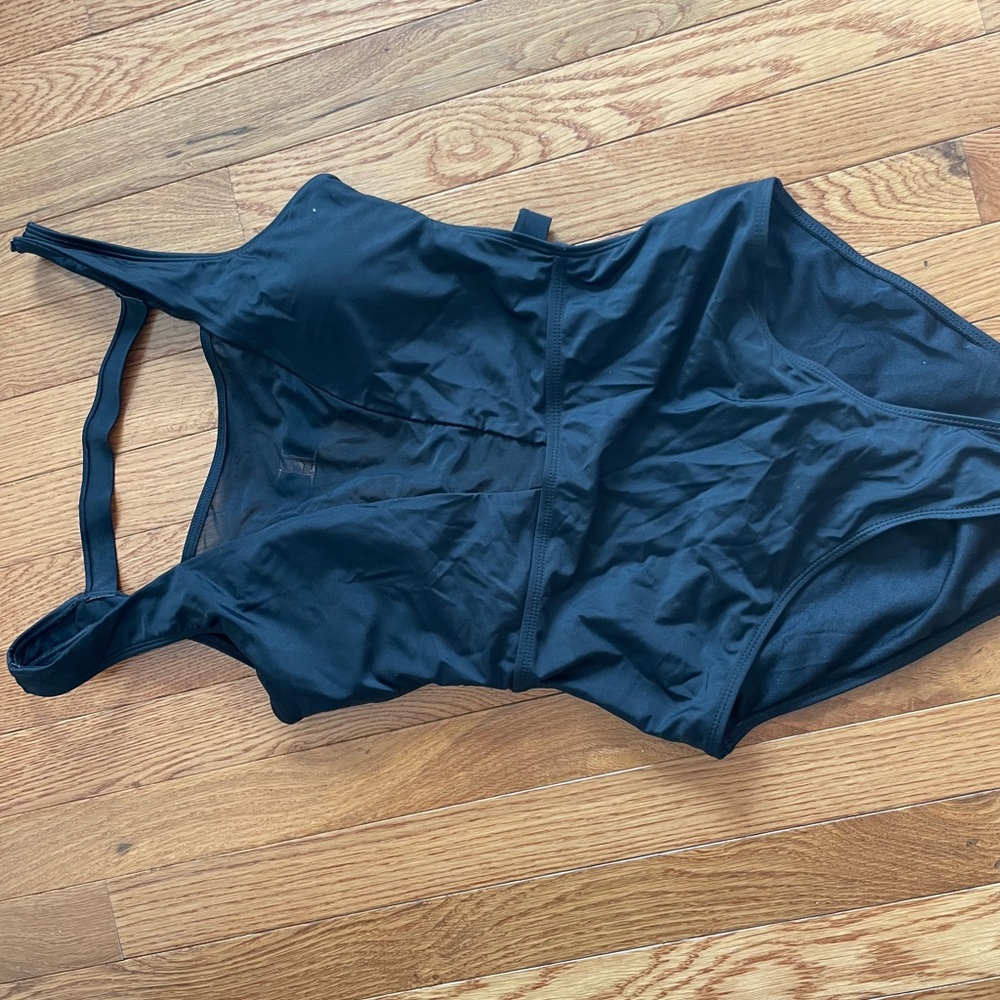 Black One Piece Swimsuit (Red Dress)